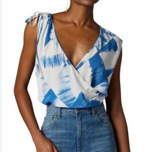 EQUIPMENT Chantal Asymmetric Crossover Silk Tank